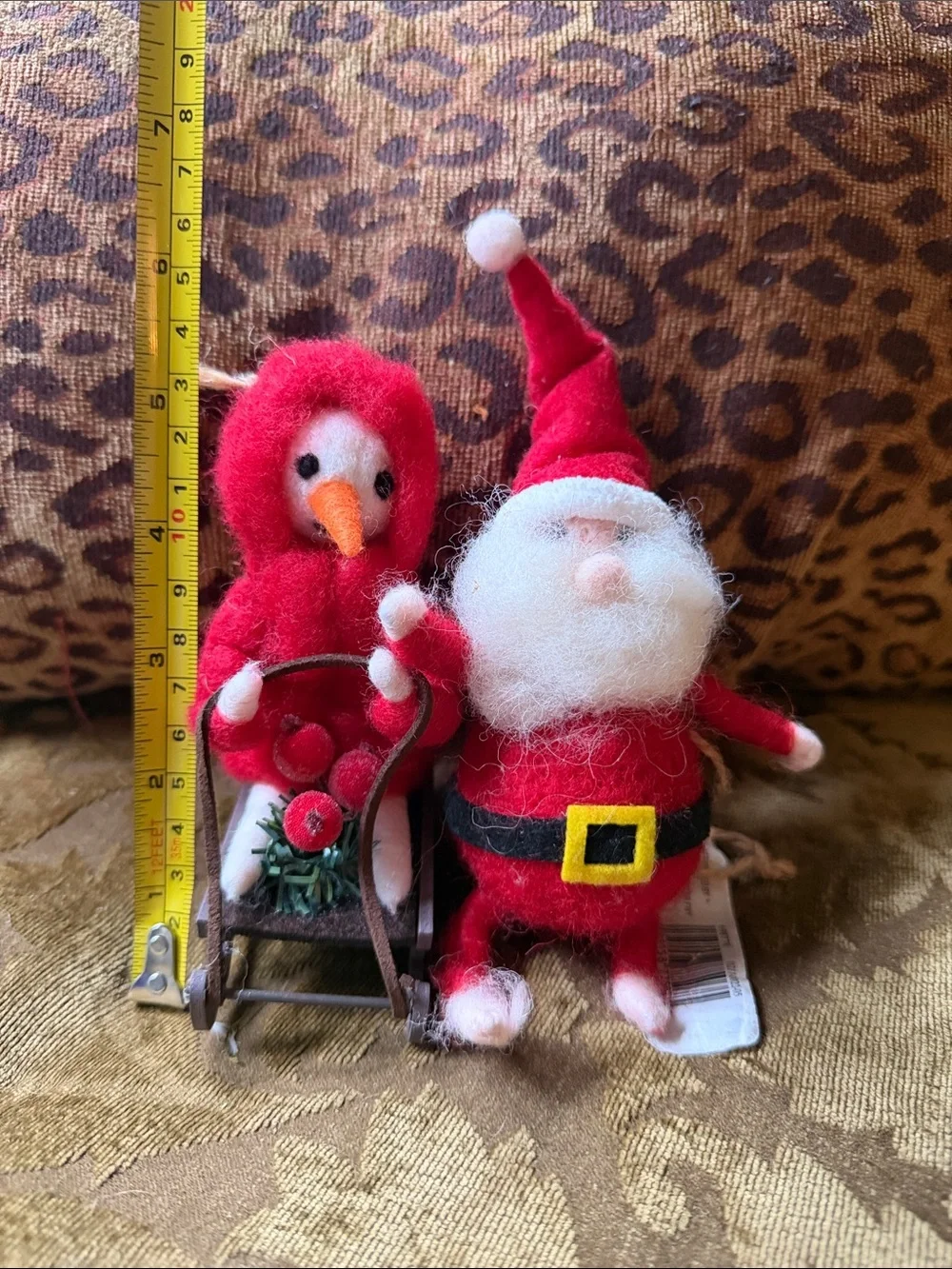 Ashland Red Felt Santa and Snowman Ornament Set